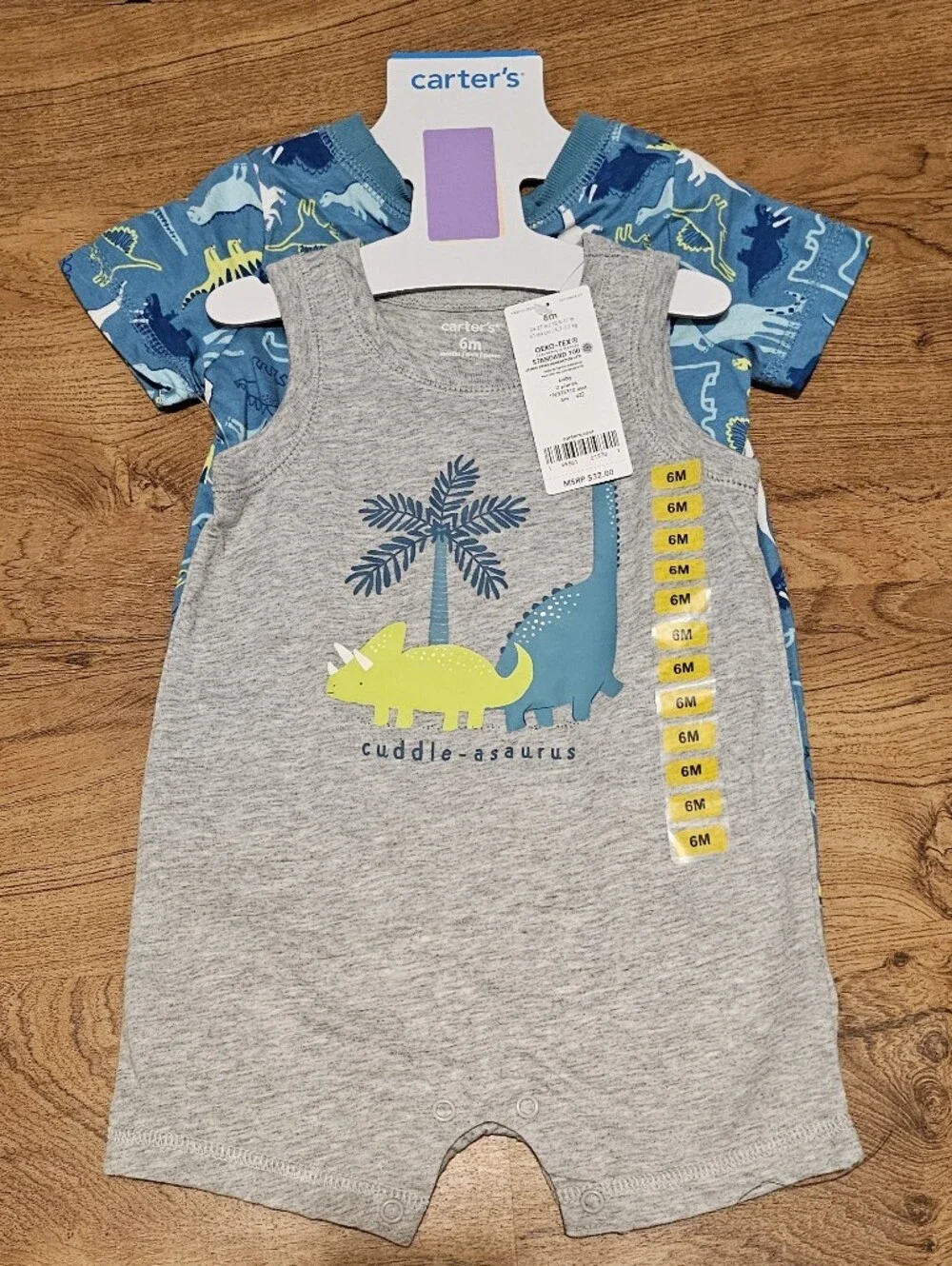 Carter's 6 Month Dinosaur Rompers
